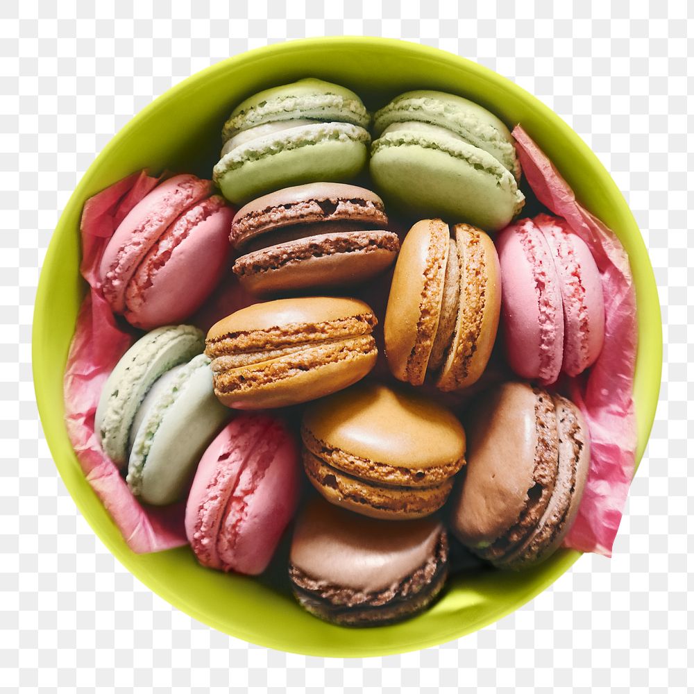 French bakery macaroon png, transparent background