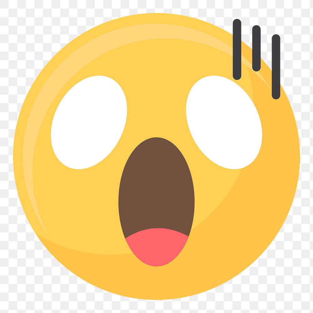 Shock emoticon png, transparent background