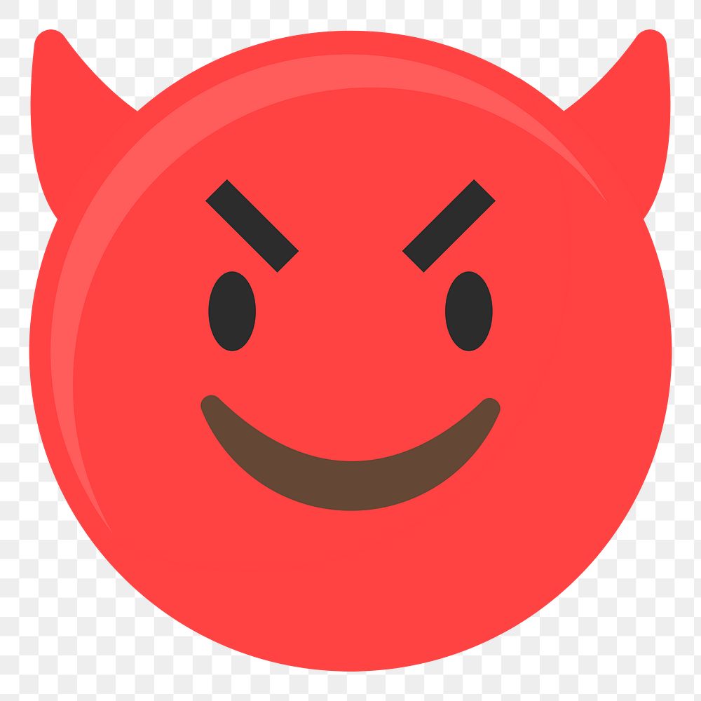 Smile devil emoticon png, transparent background