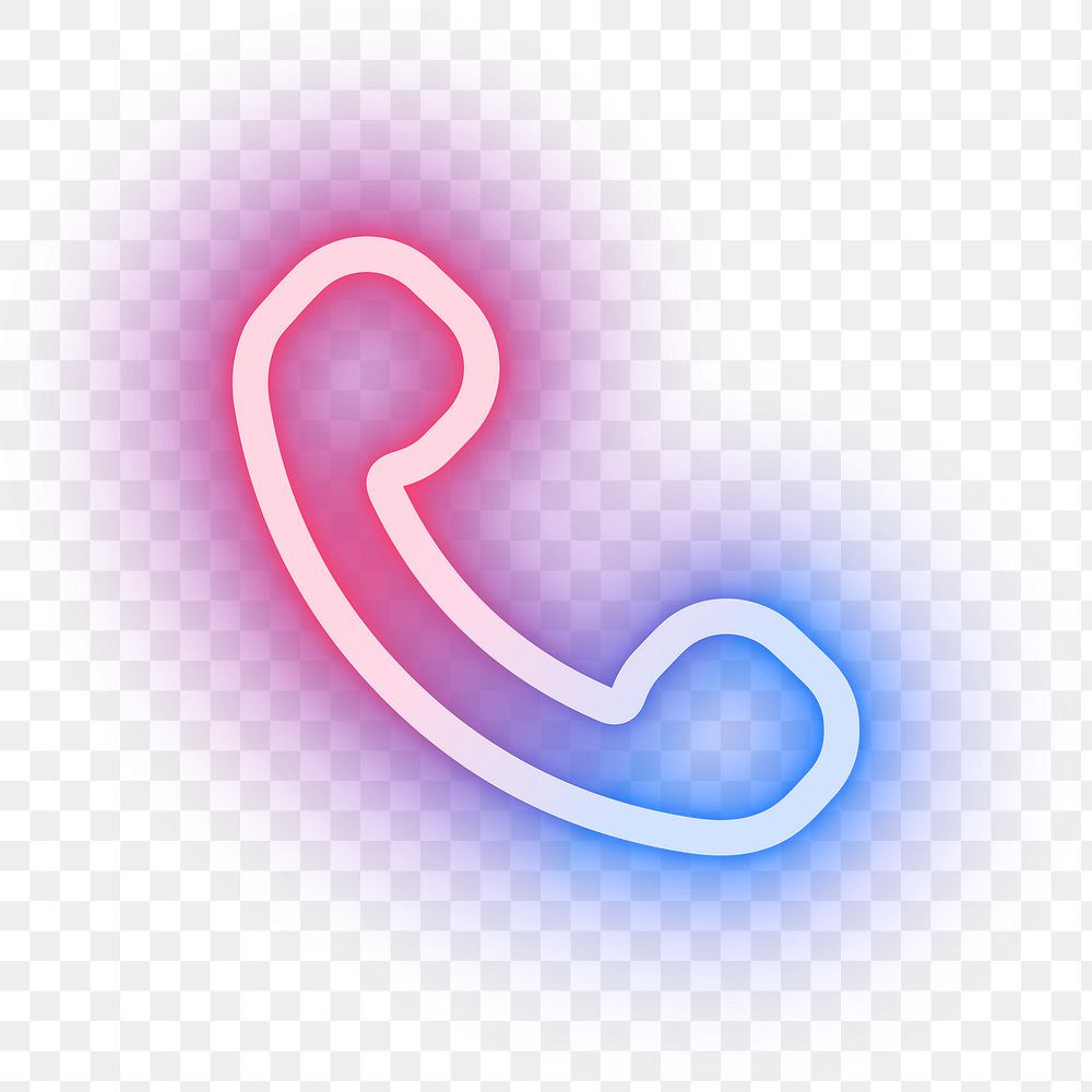 Phone neon pink icon png for social media app