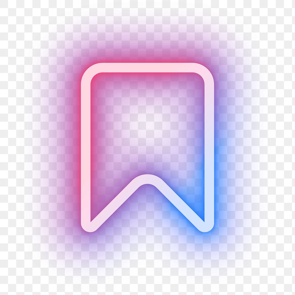Bookmark neon pink icon png for social media app