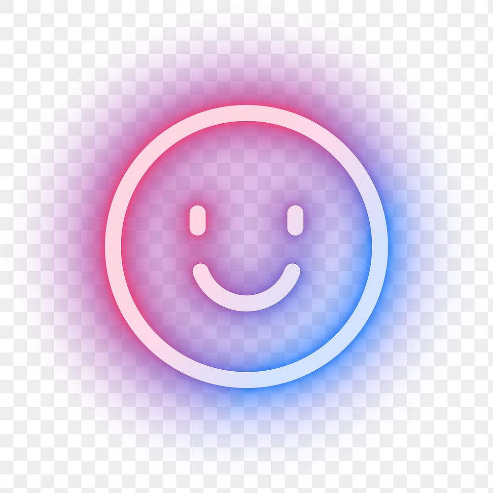 Smile neon pink icon png for social media app