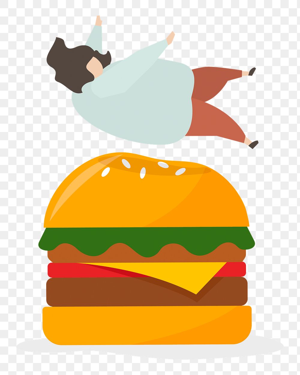 Burger illustration png image, transparent background