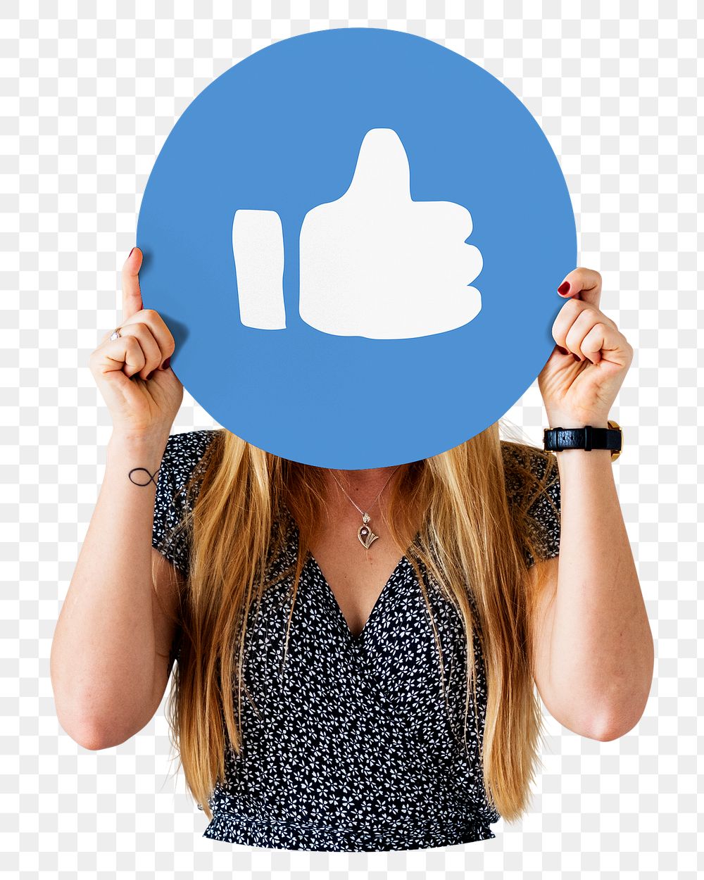 PNG Woman holding thumbs up emoticon icon, transparent background