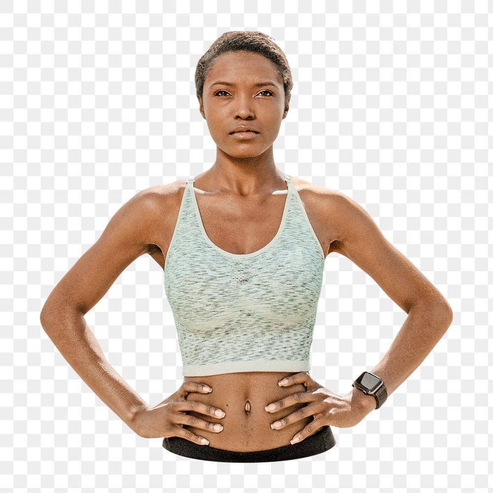 PNG fit woman, collage element, transparent background