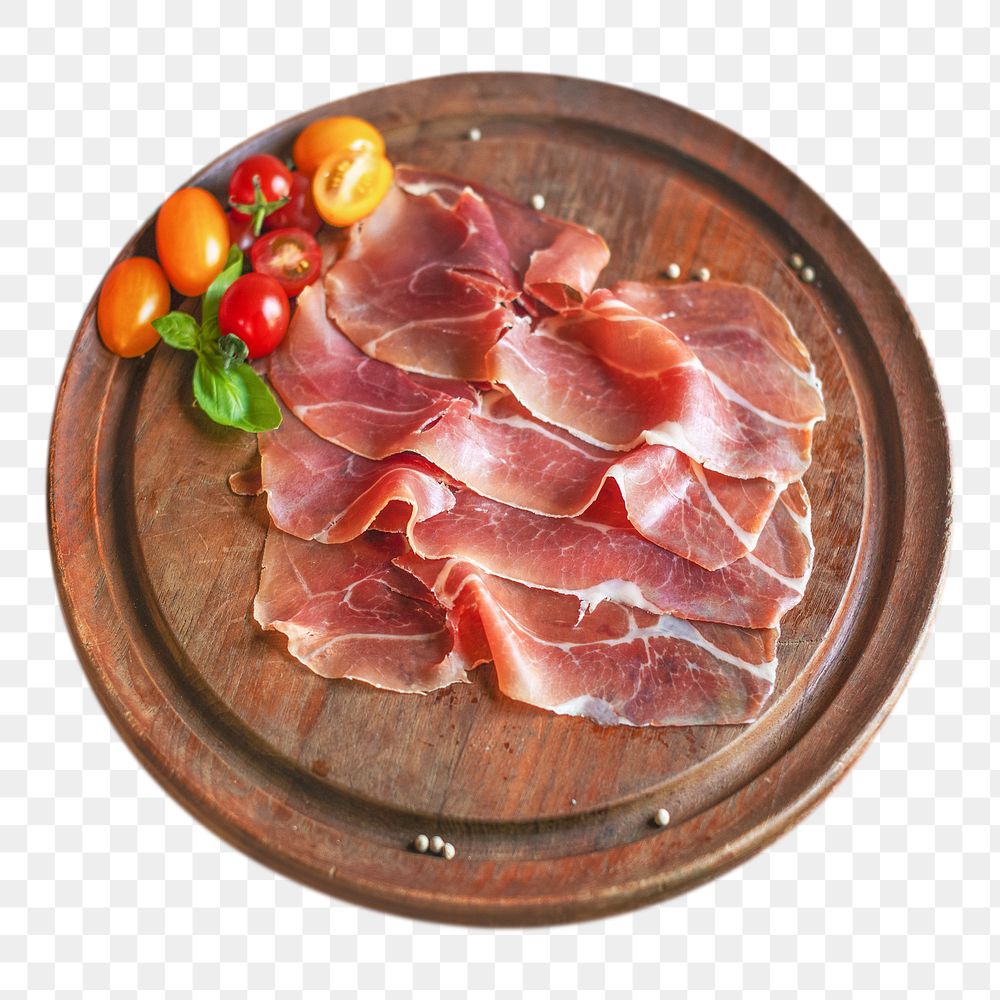 Dry-cured ham png collage element, transparent background