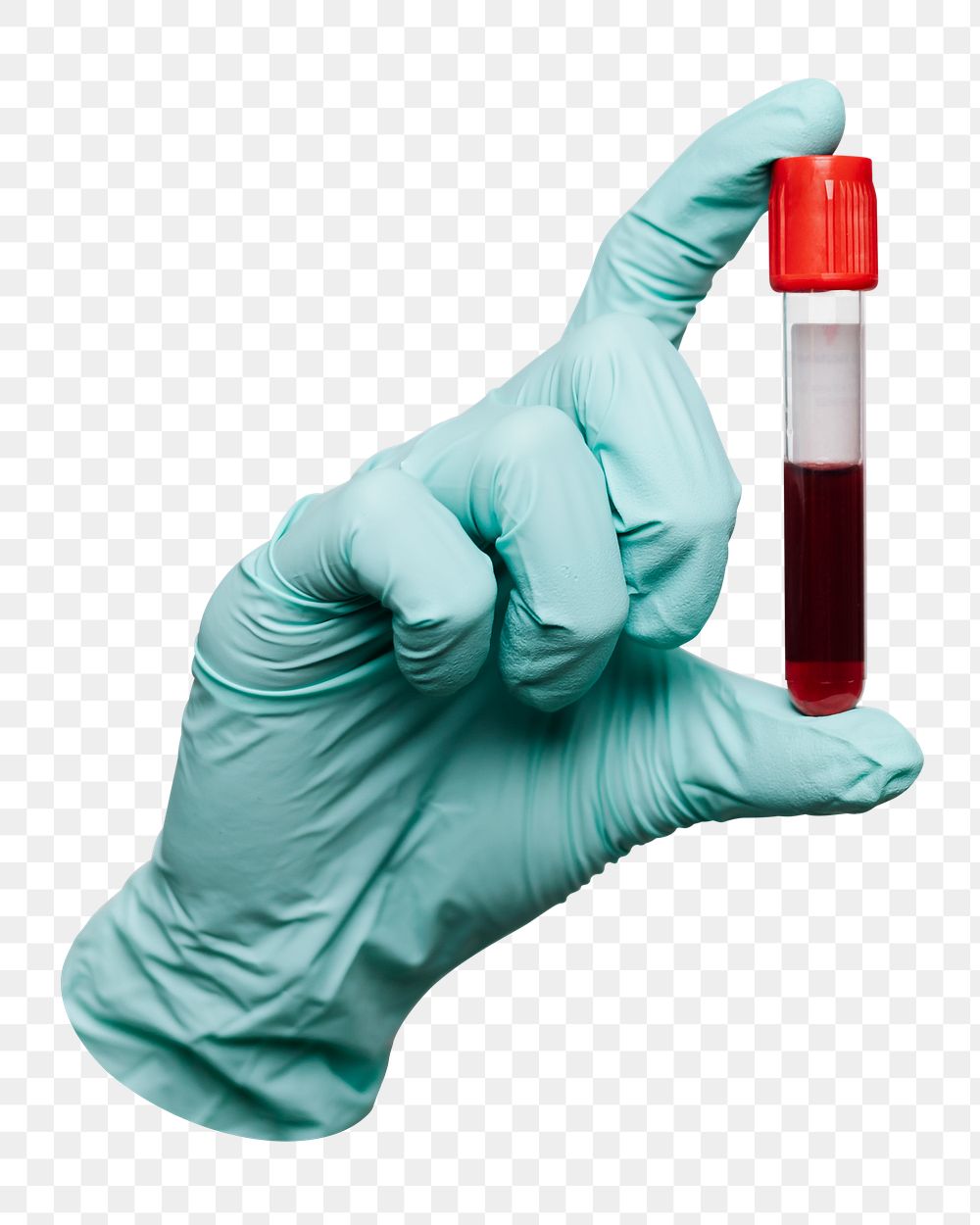 PNG Hand holding a blood test tube  transparent background