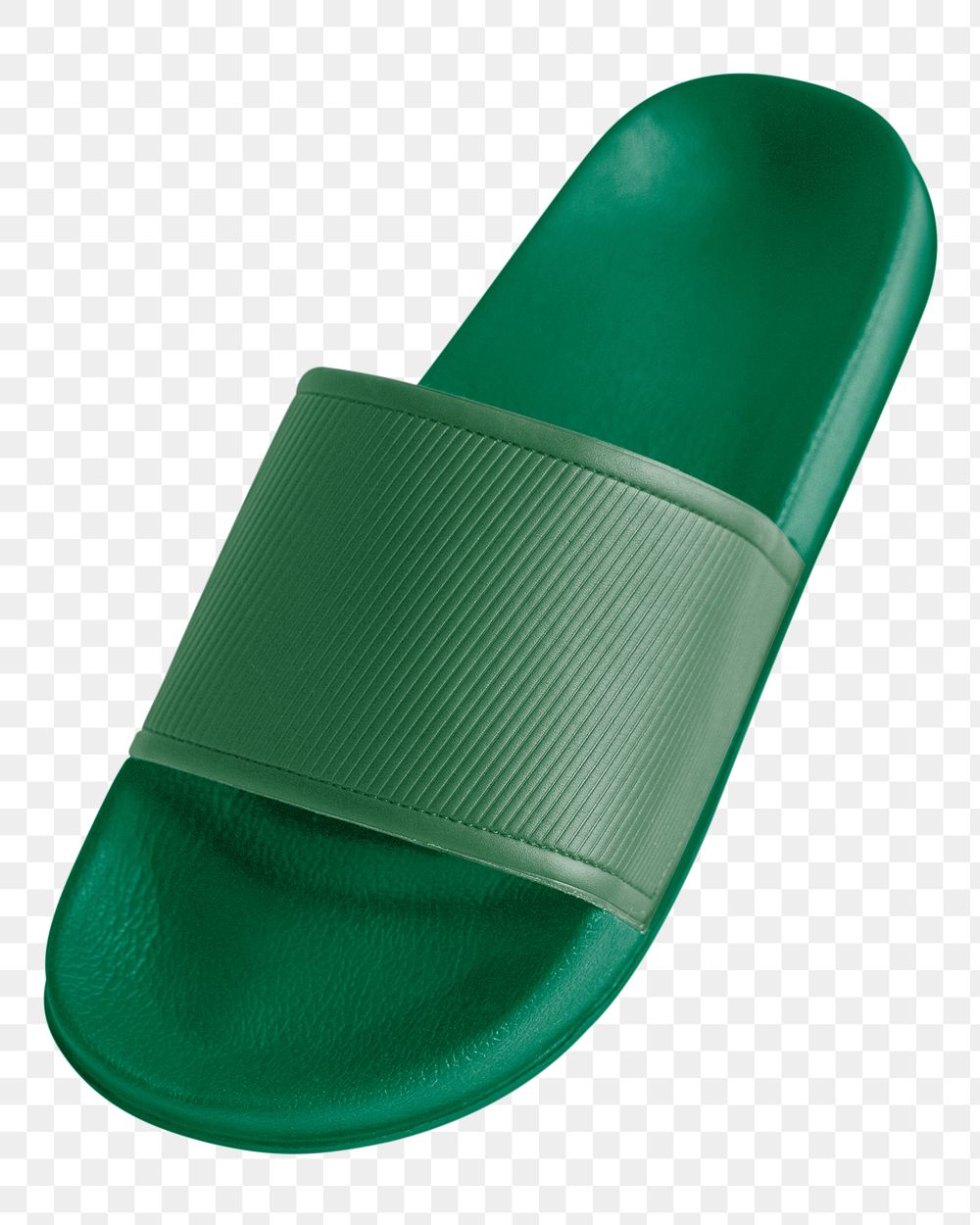 Green sandals png flip flop slippers, transparent background