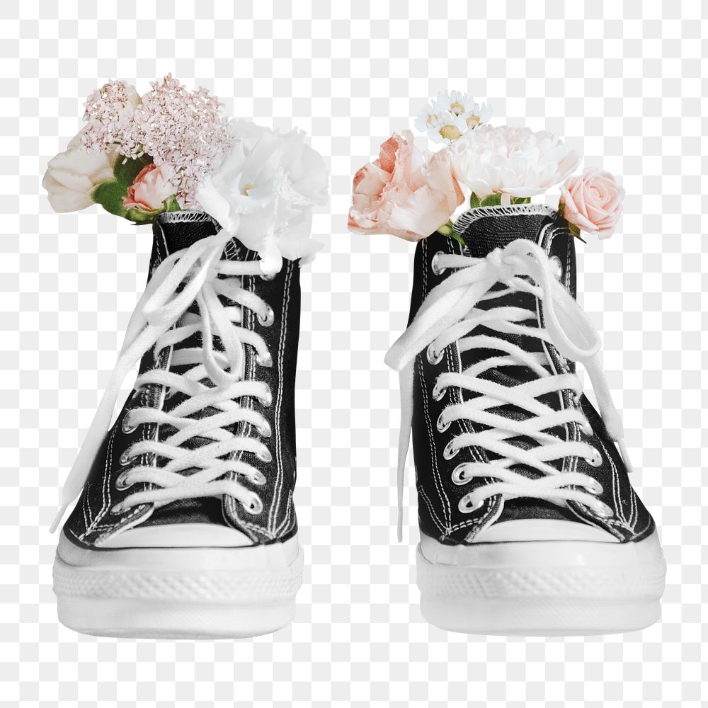 Shoes png image, pastel flower, transparent background