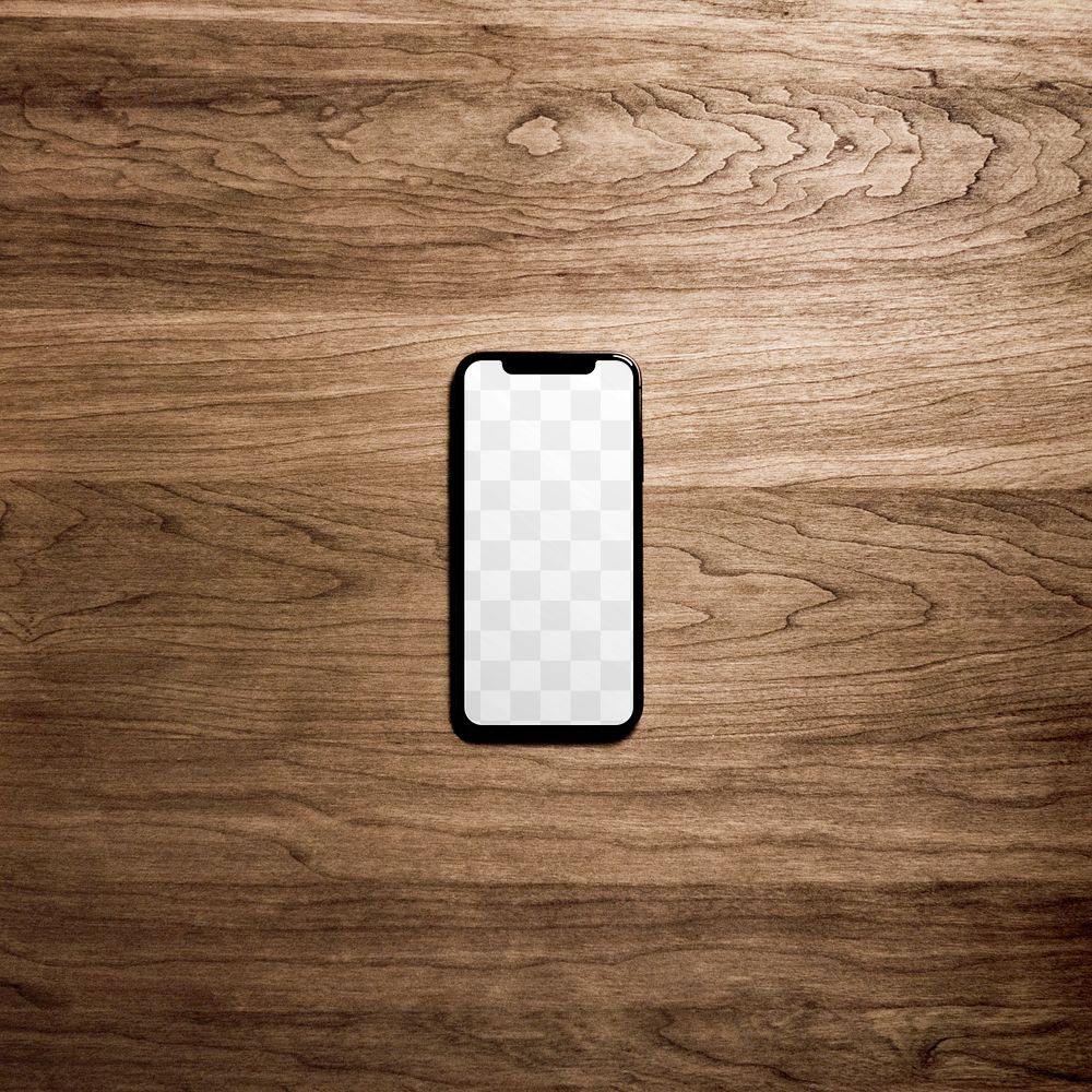 PNG mobile phone screen mockup, transparent design