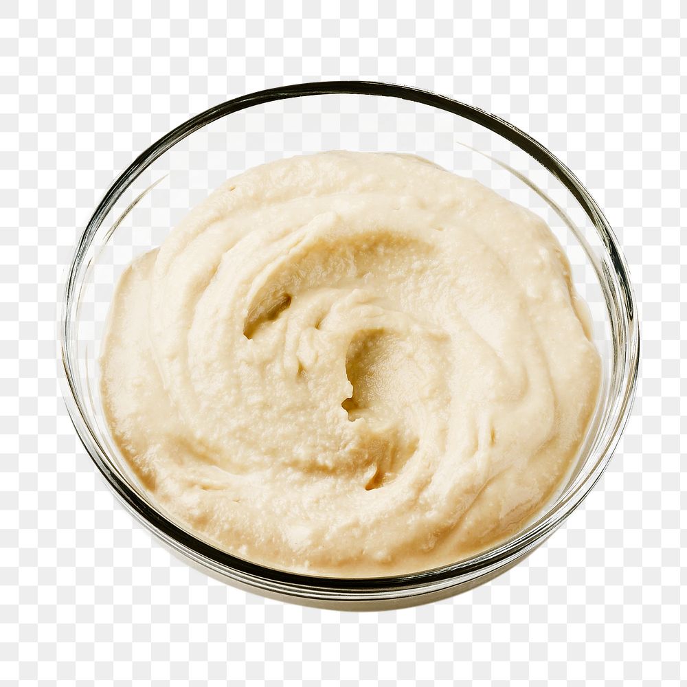 Hummus dip bowl png, transparent background