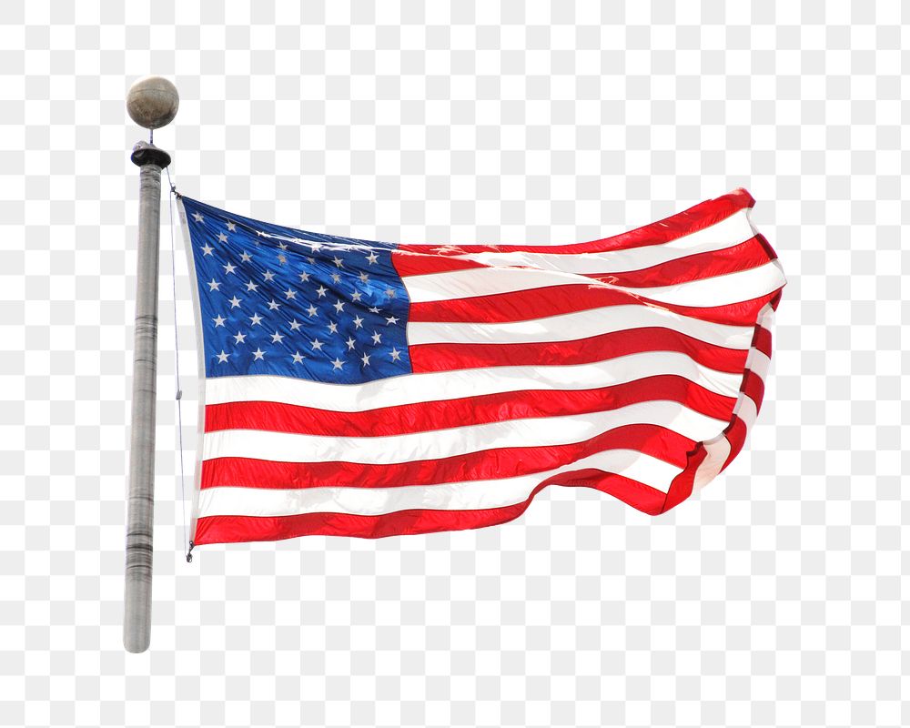 Png USA flag element, transparent background