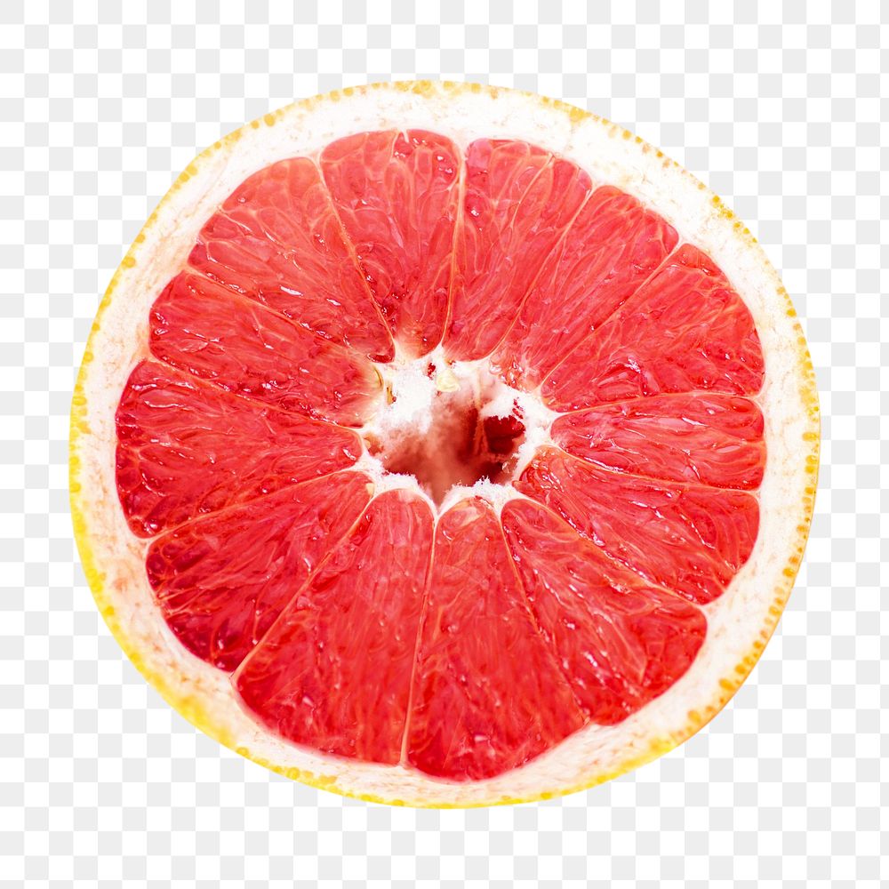 Grapefruit slice png collage element, transparent background