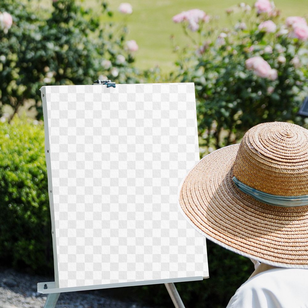 Transparent canvas png mockup