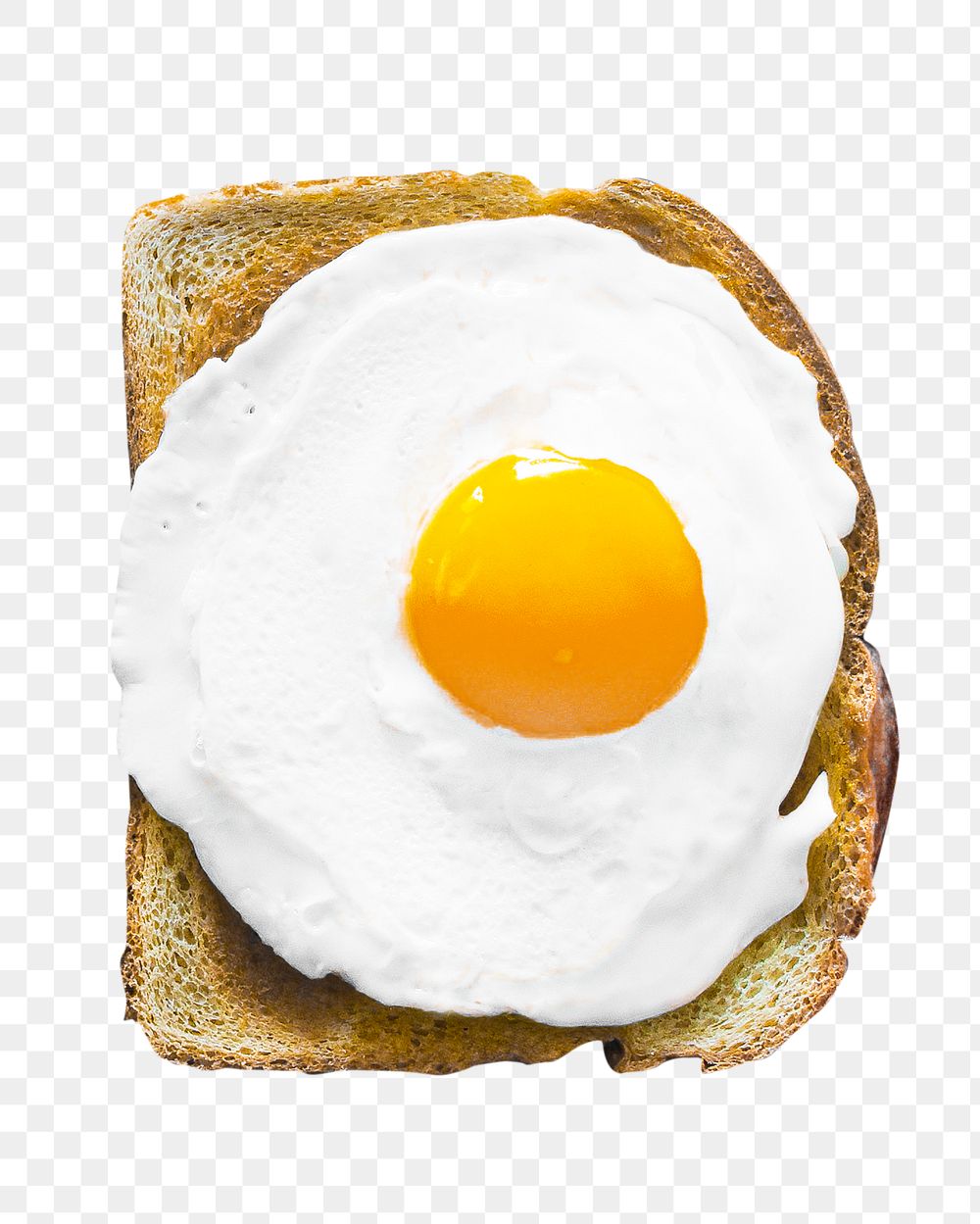 Egg on toast breakfast png collage element, transparent background