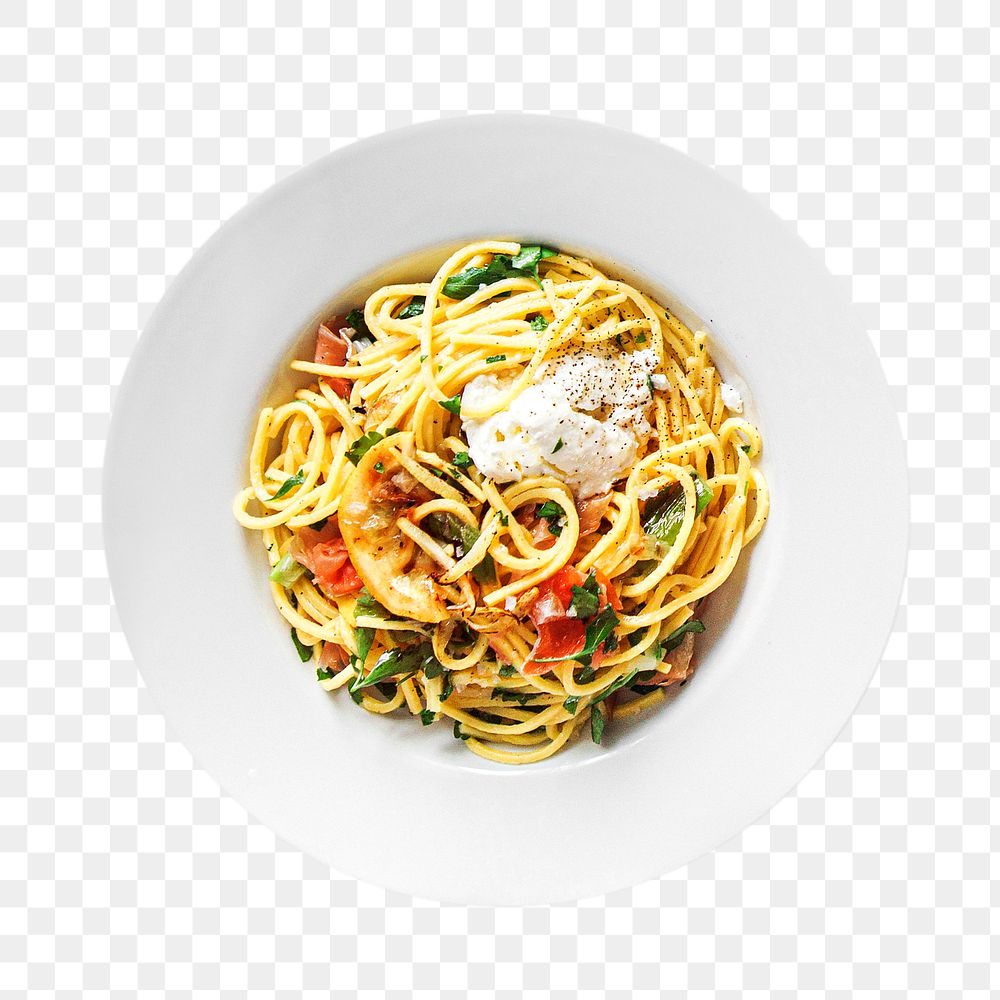 Spaghetti png collage element, transparent background