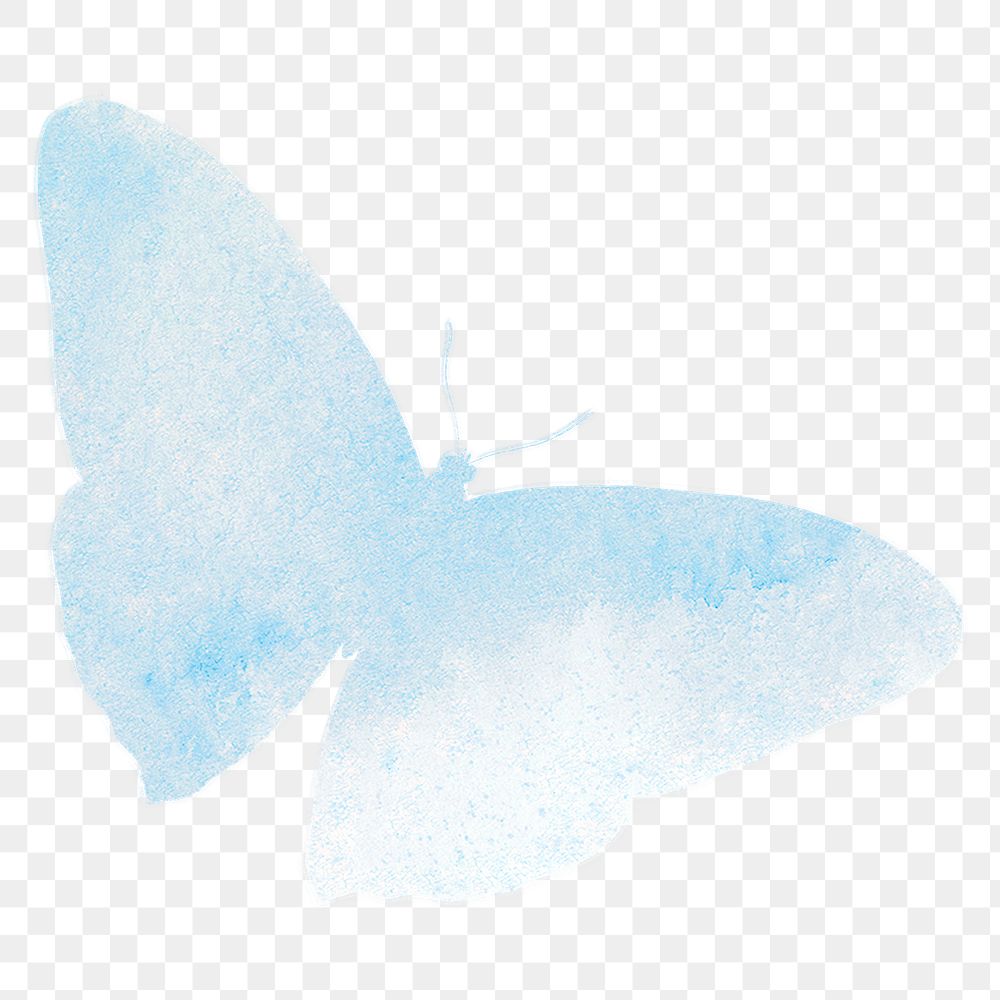 Png pastel blue butterfly illustration on transparent background