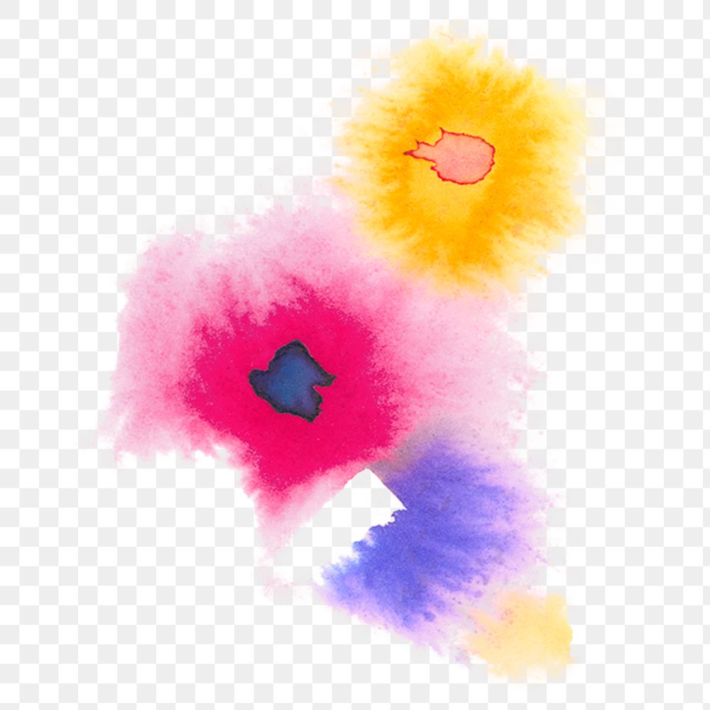 Png colorful watercolor paint on transparent background