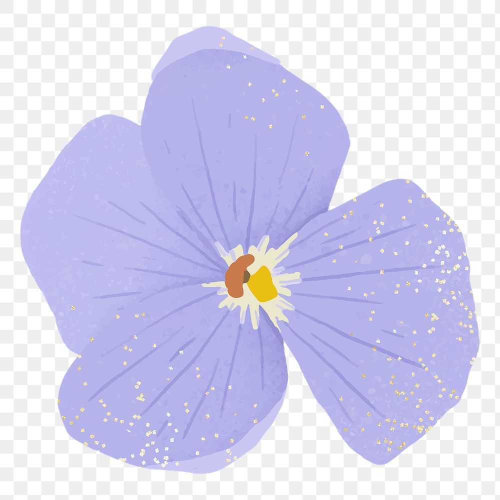 Png cute purple flower sticker on transparent background
