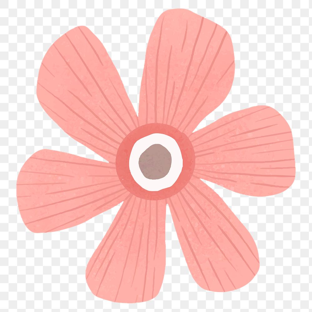 Png cute pink flower illustration on transparent background