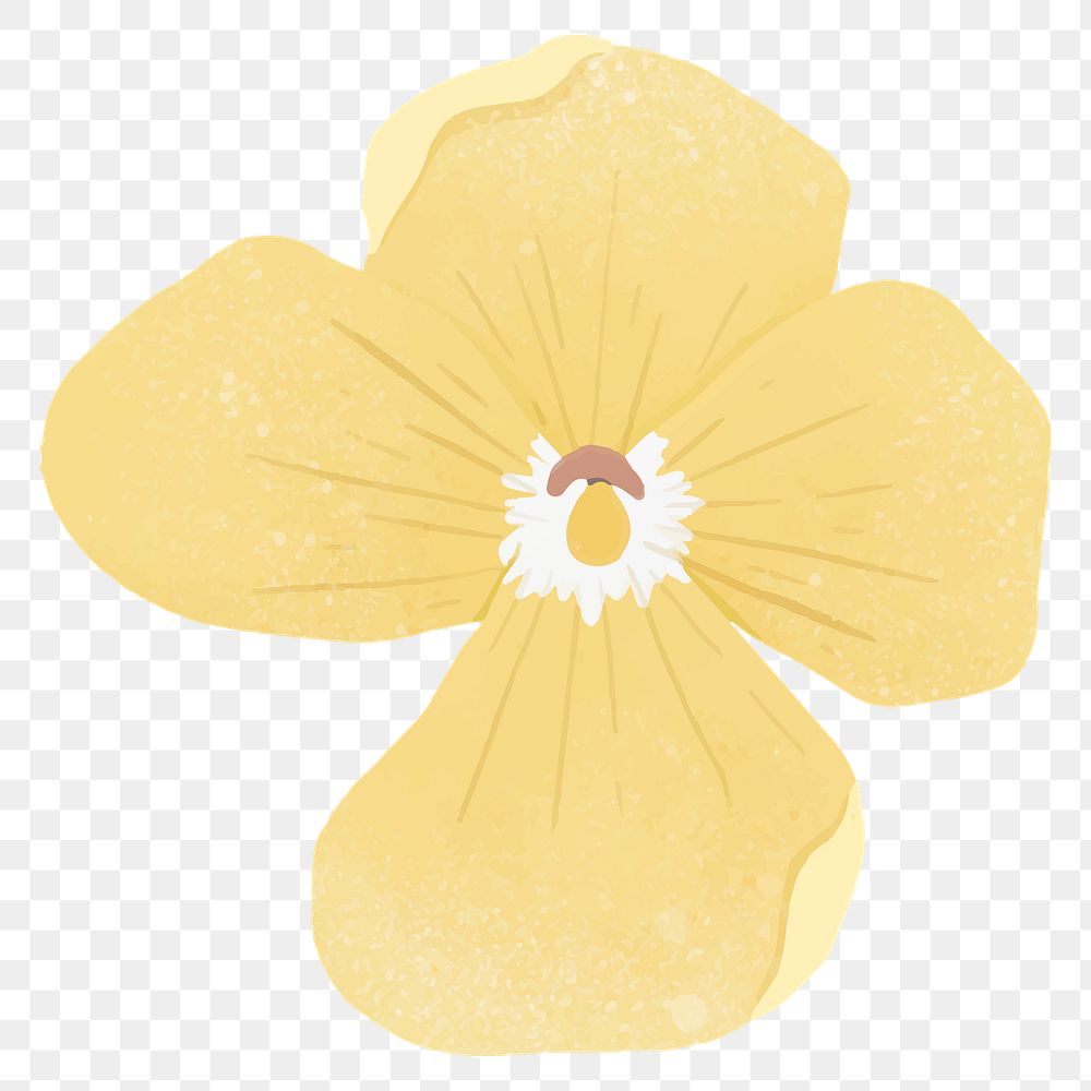 Png yellow flower sticker on transparent background