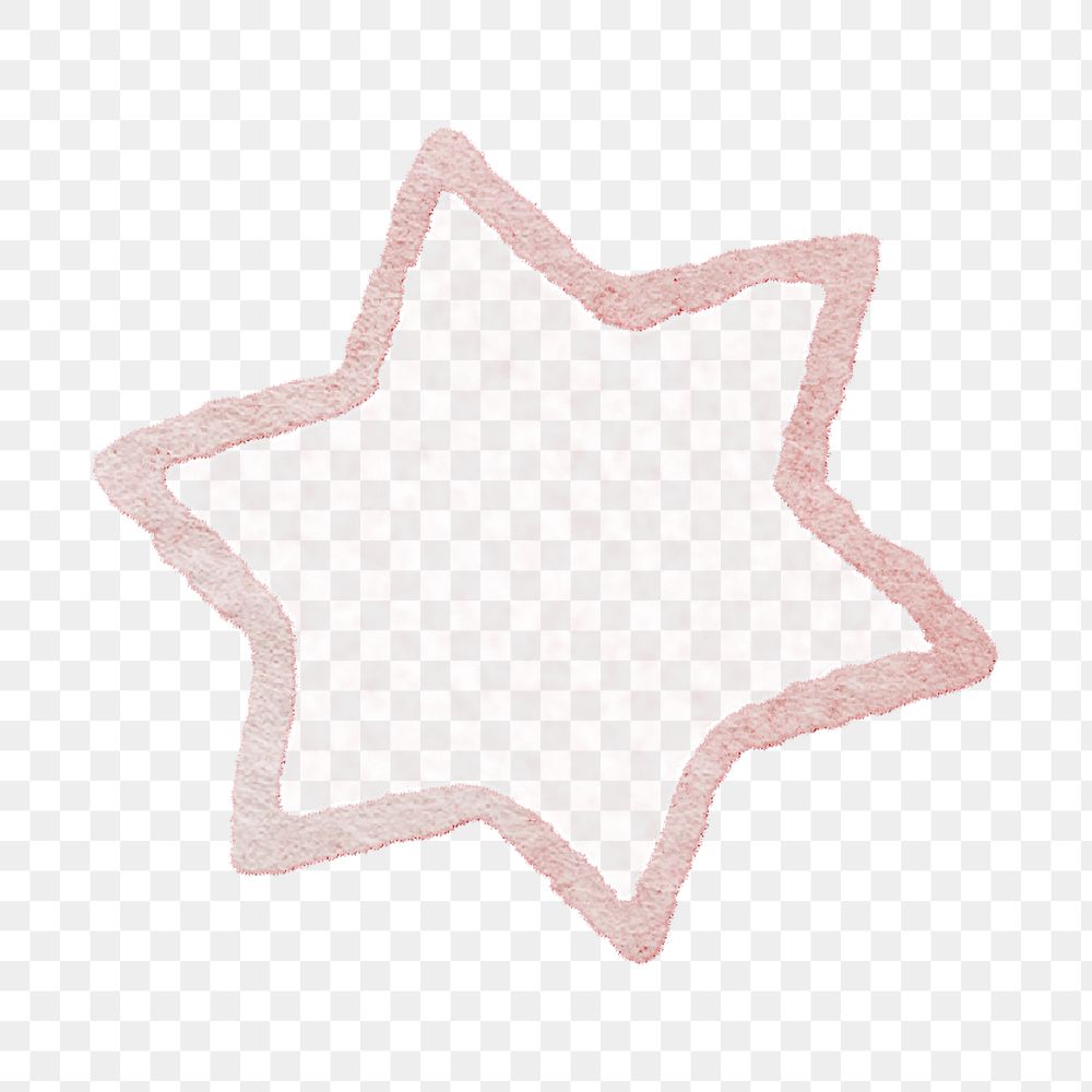 Pink star png, collage element, transparent background