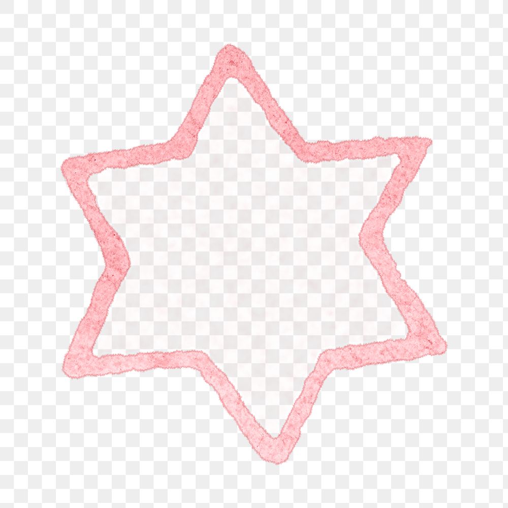 Pink star png, collage element, transparent background