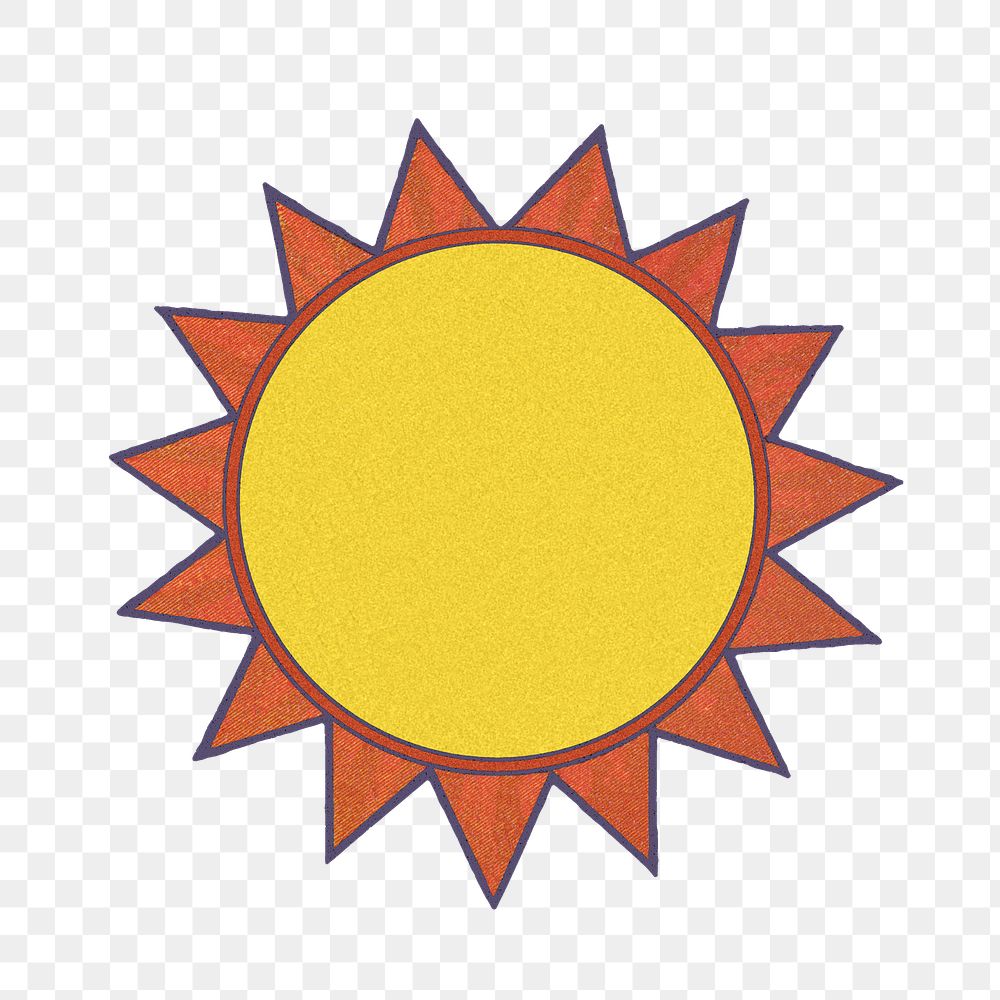 Yellow sun png, collage element, transparent background