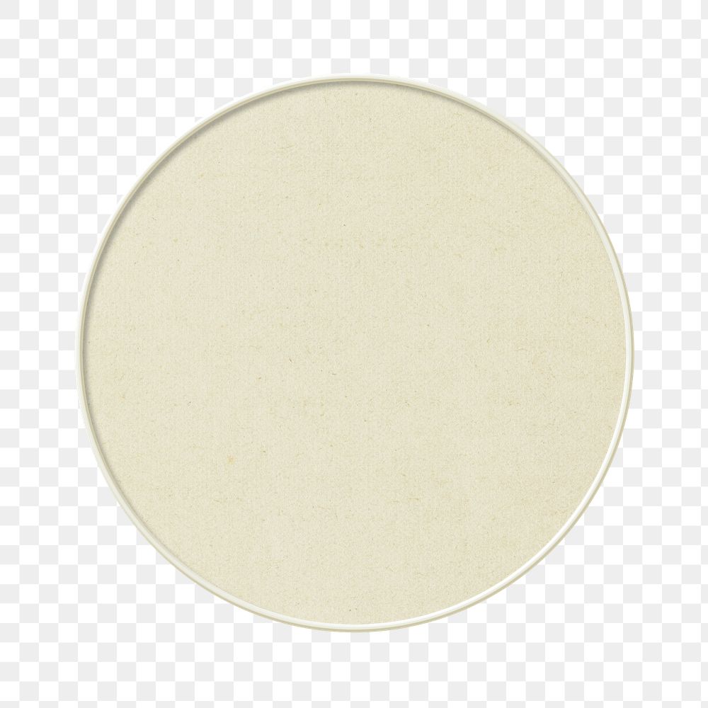 Beige circle frame png, transparent background