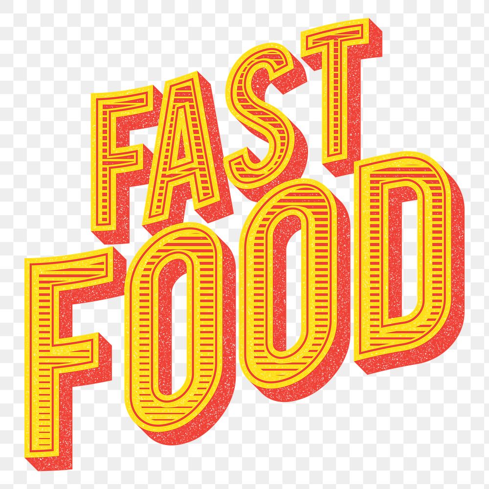 PNG Fast food logo, typography font transparent background