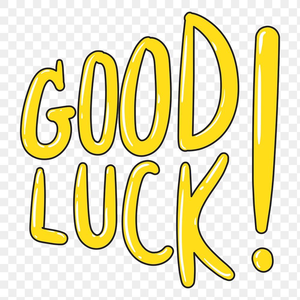 PNG good luck typography, wording transparent background