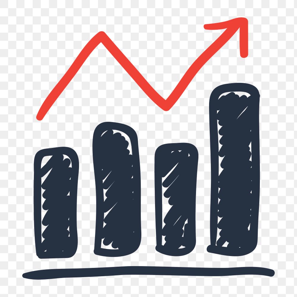 PNG bar chart, growth & increase transparent background