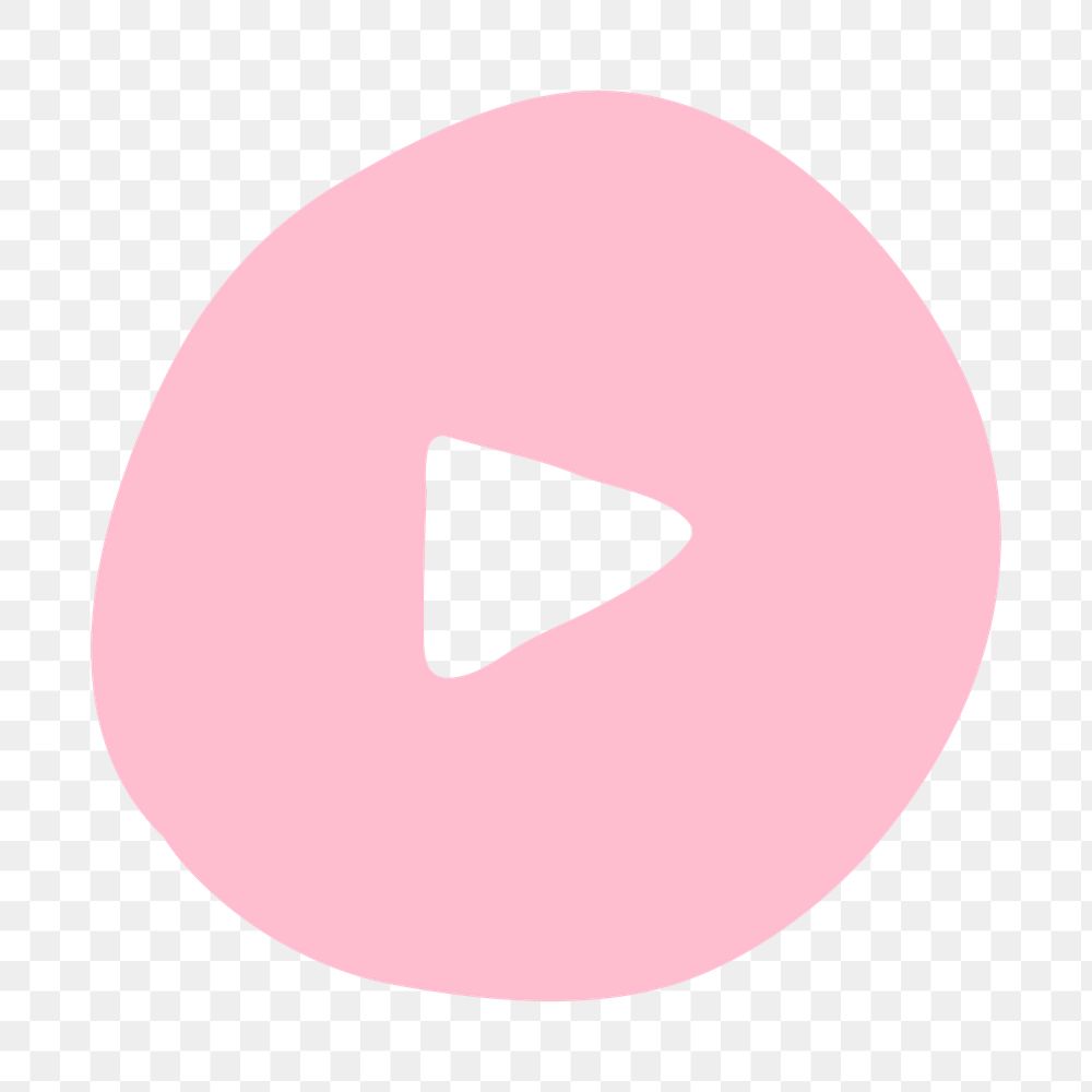 PNG pink play button, social transparent background