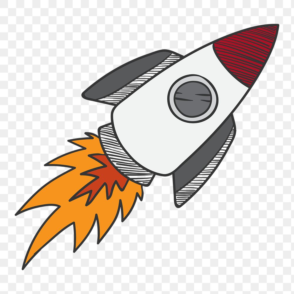 PNG doodle rocket, transparent background