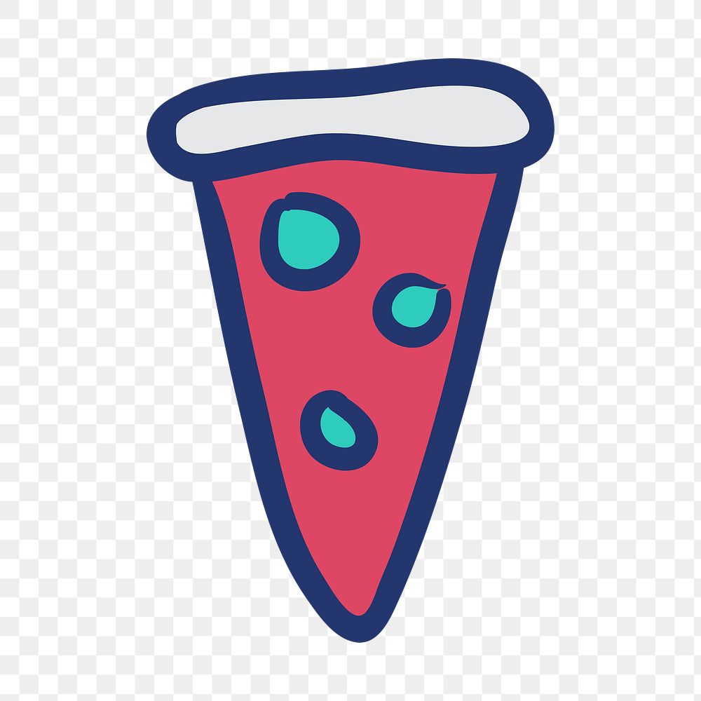 PNG doodle pizza slice, food transparent background