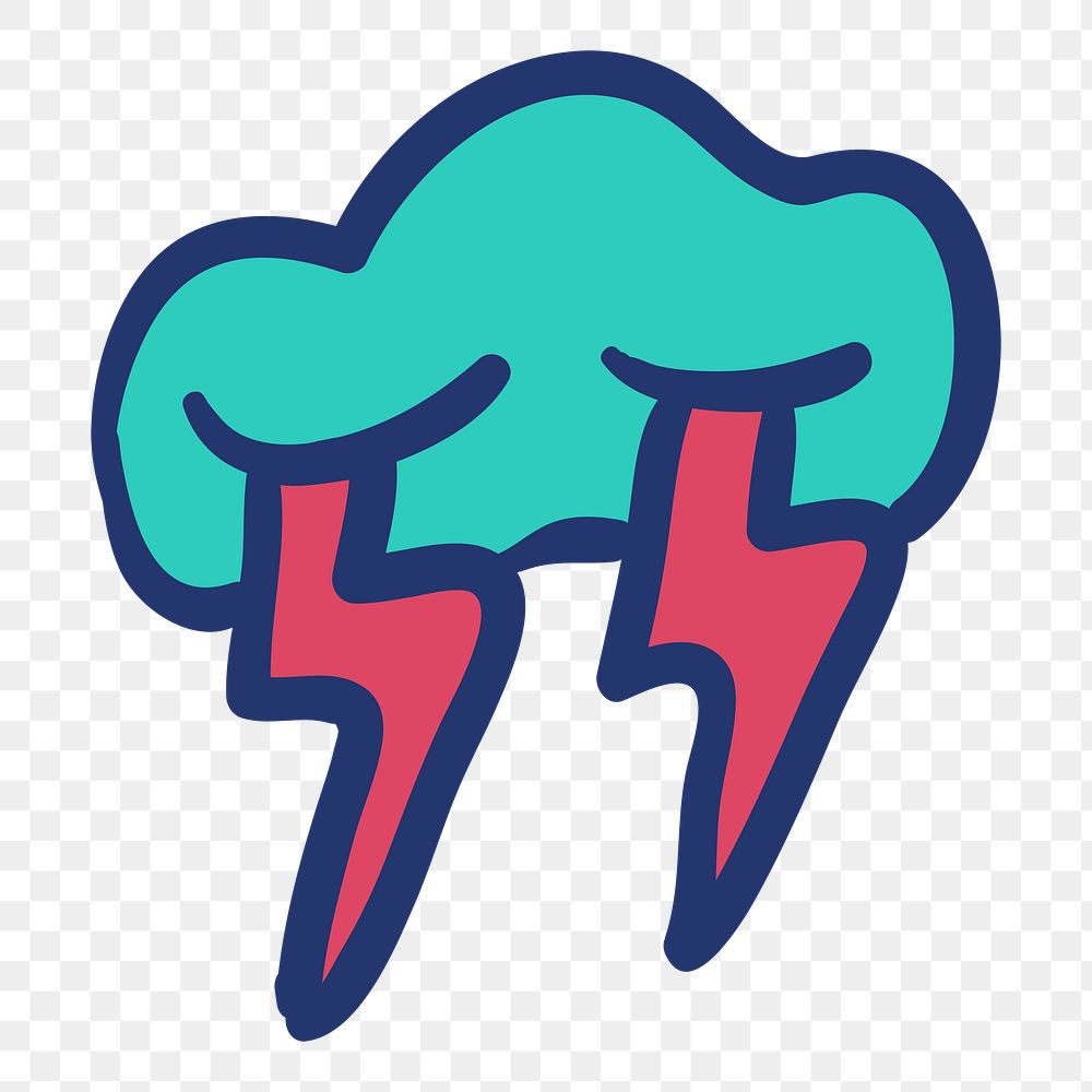 PNG doodle rain cloud transparent background