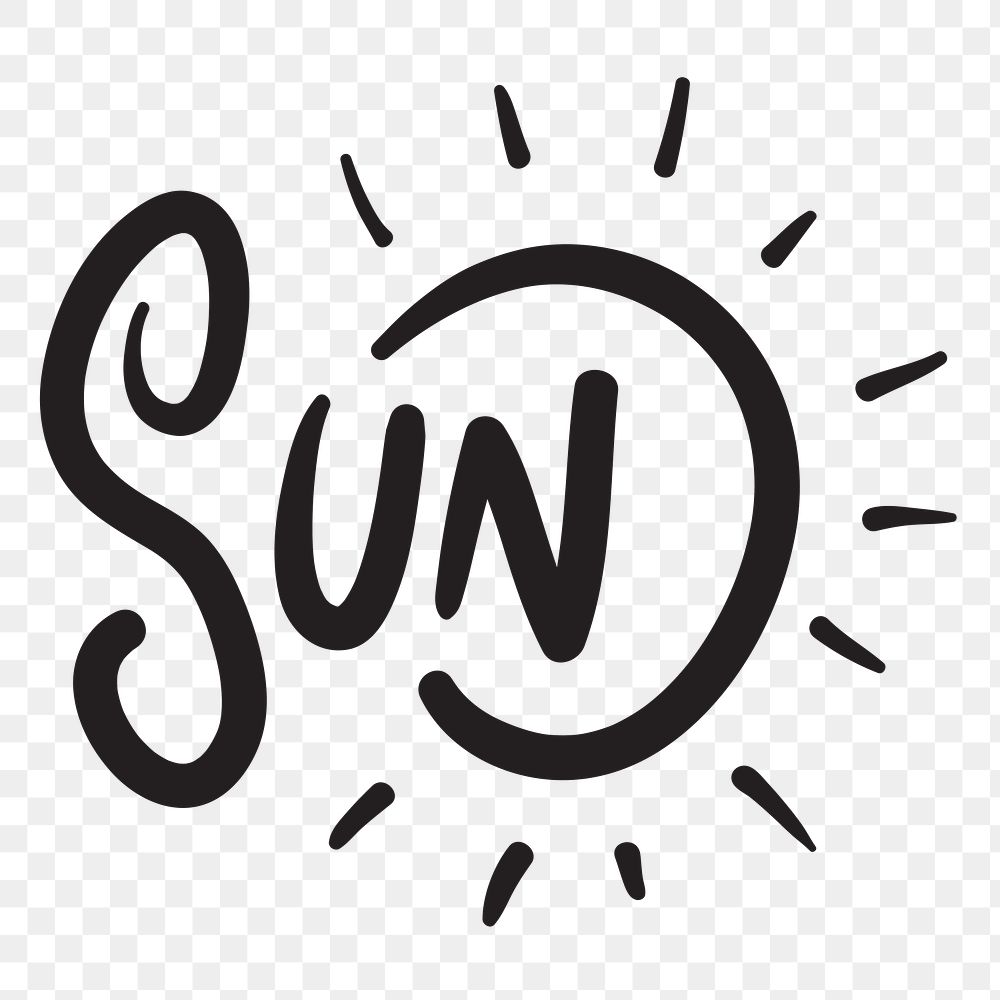 PNG sun word, beam transparent background