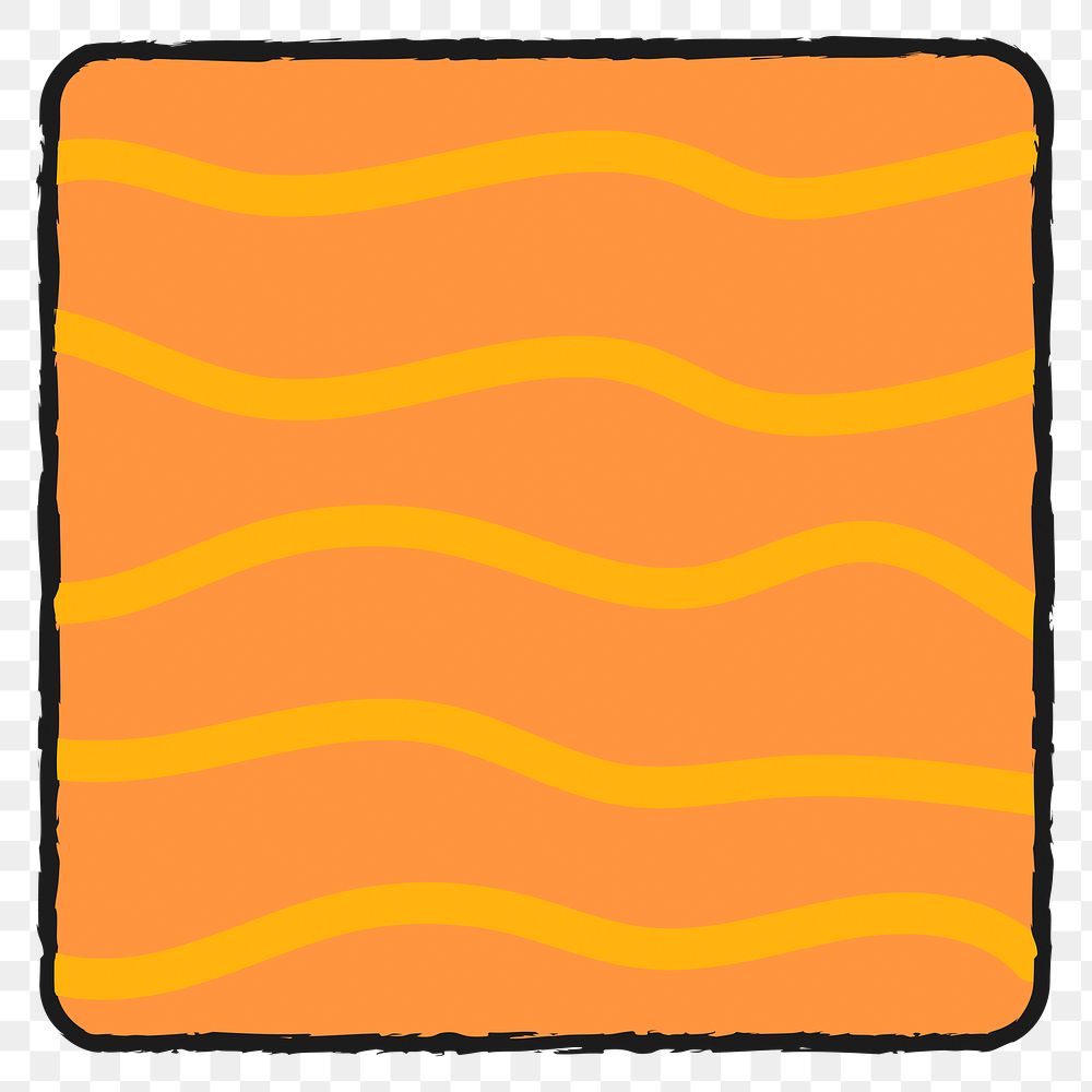 PNG orange square box badge transparent background