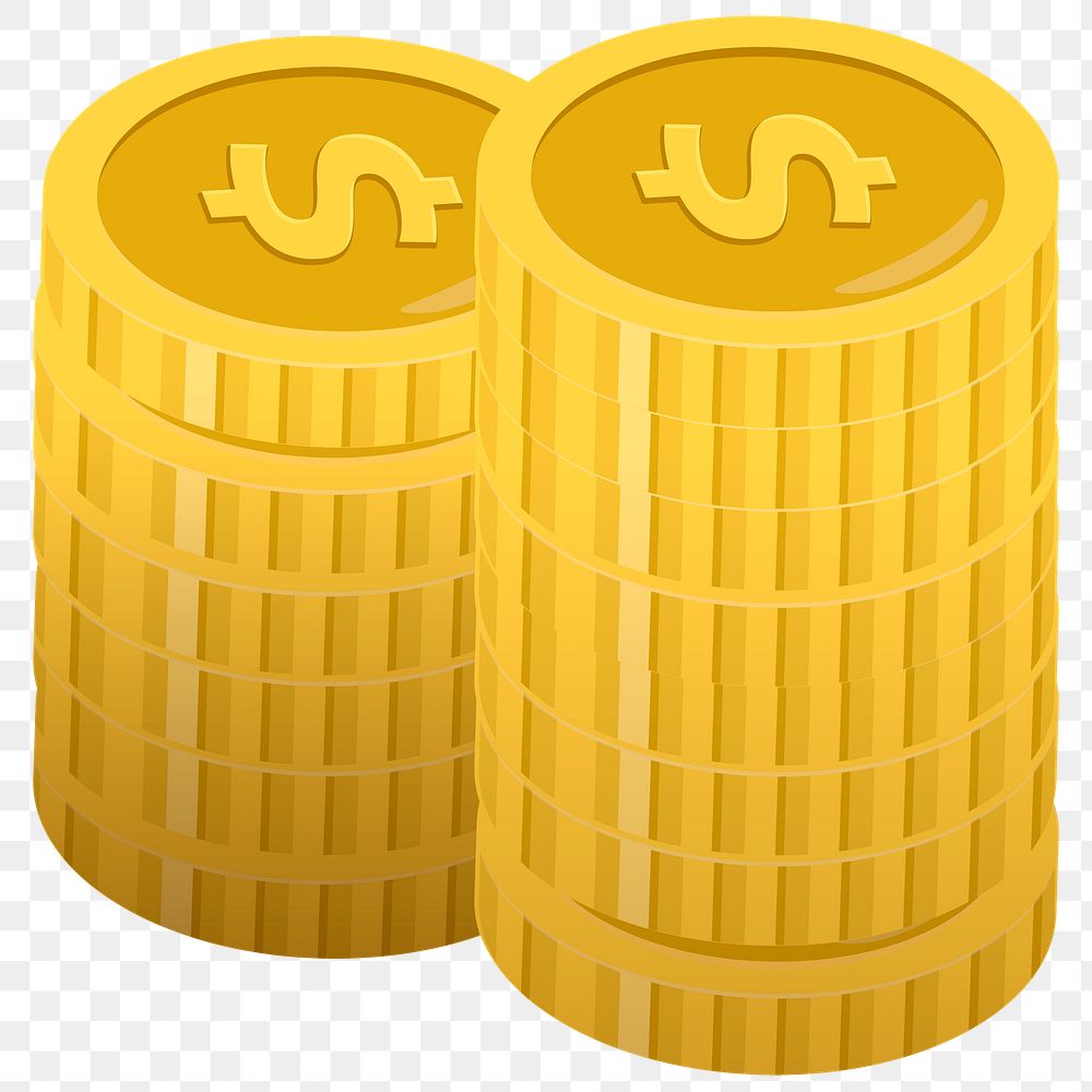 PNG coin stack money financial transparent background