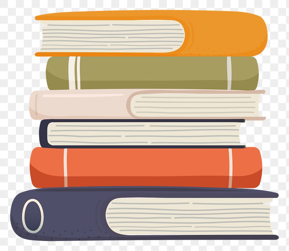 PNG book stack education transparent background