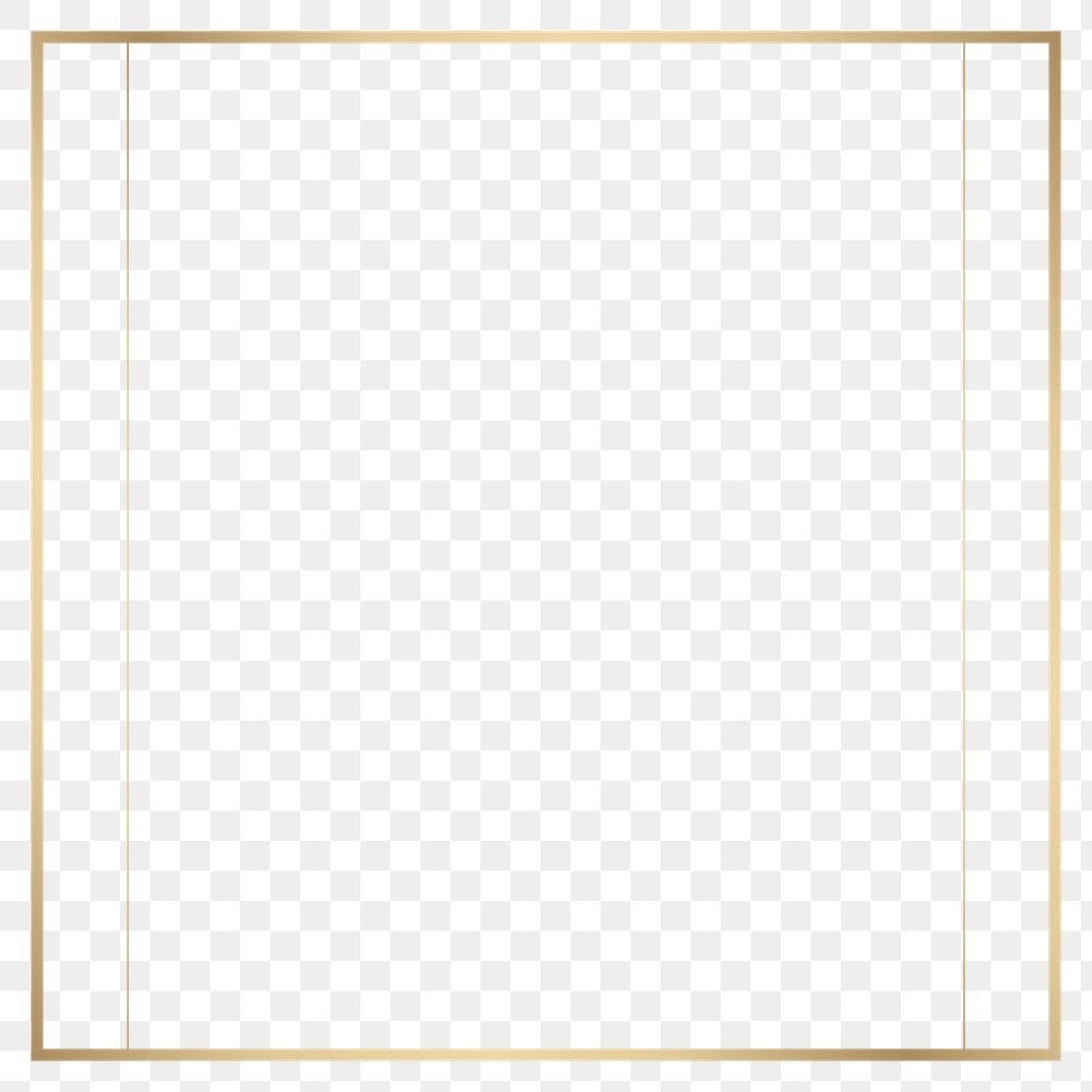 PNG Golden vintage square frame  transparent background