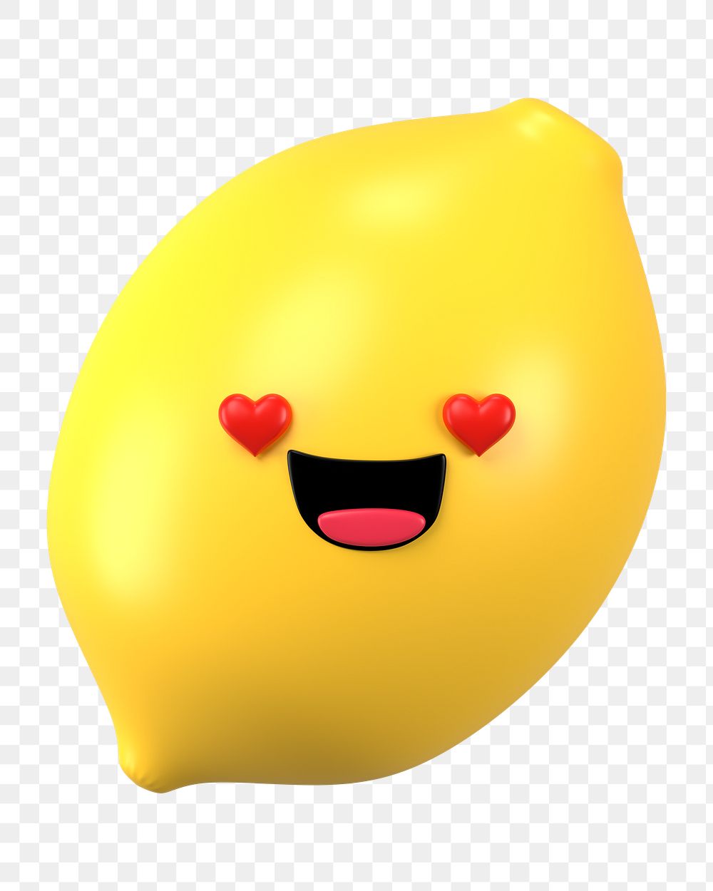 3D xx png in love emoticon, transparent background