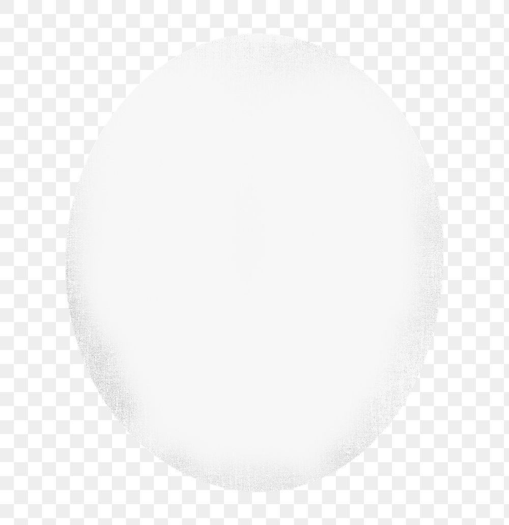 White oval png shape, transparent background