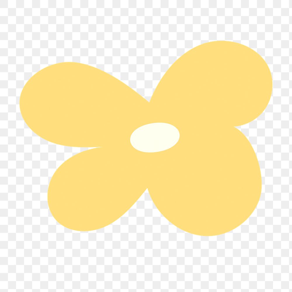 Yellow flower png collage element, transparent background