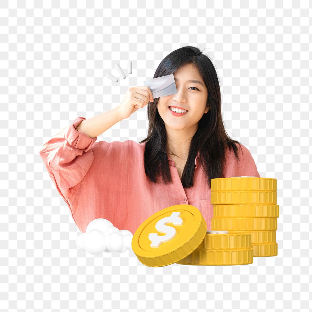 Png cloud online banking collage, transparent background