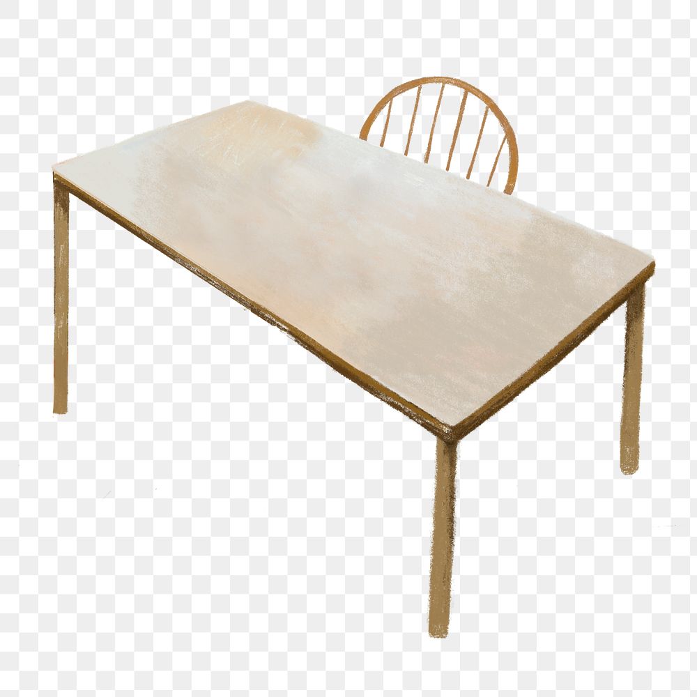 Png brown wooden table illustration, transparent background