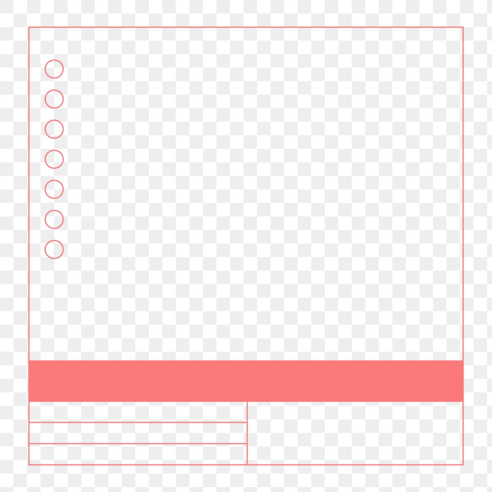 PNG Pink activity log table frame, minimal line art design, transparent background