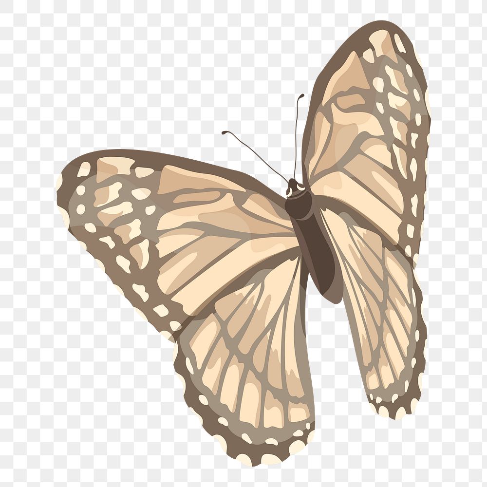 PNG beige butterfly illustration, transparent background