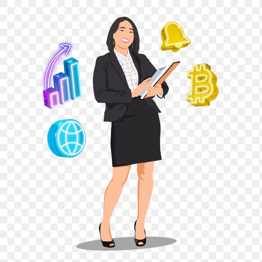 Financial advisor png sticker, vector illustration transparent background