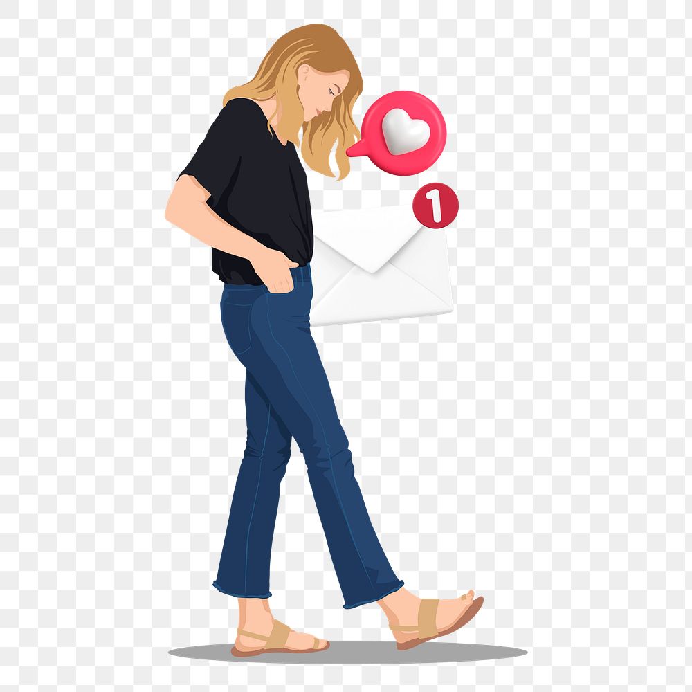 Online dating png sticker, vector illustration transparent background